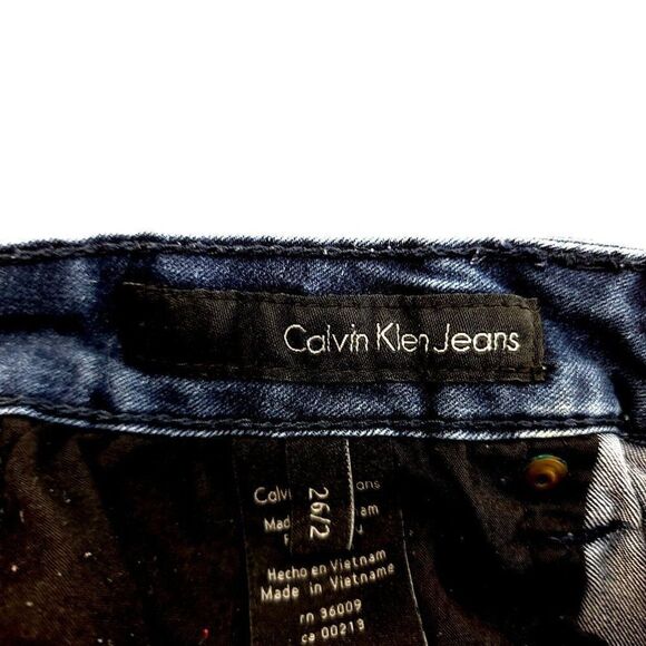 Calvin Klein Ultimate Skinny Dark Blue Denim Jeans 26/2 Mid Rise‎ Measures 28/31 - Picture 7 of 14